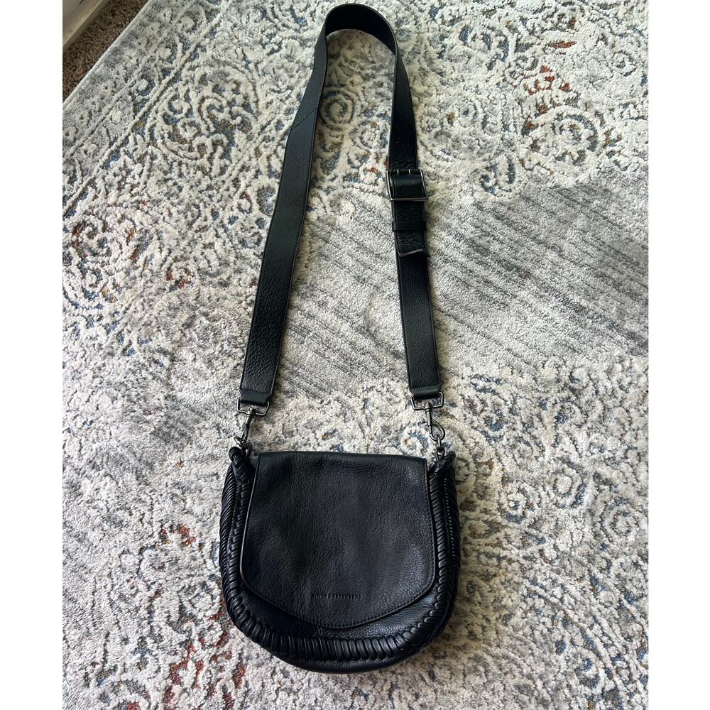 NWOT Aimee Kestenberg All For Love Saddle Crossbody Black Leather Bag - Picture 11 of 16